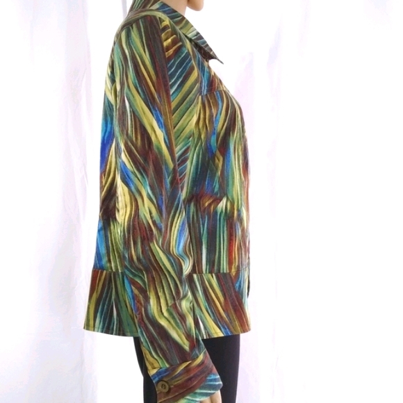 ERIN LONDON Earth Tones Unlined Brushed Cotton Slight Stretch Jacket EUC Sz M - Picture 3 of 7